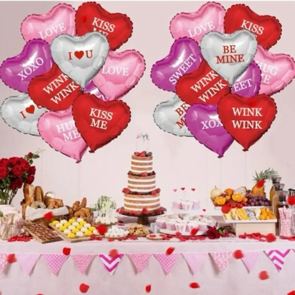 NEW Valentines Heart Balloon Set‎ Rose Petals Love XO Romantic Party Decor Foil